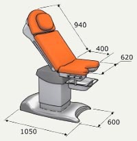 Габаритные размеры гинекологического кресла КГМ-1